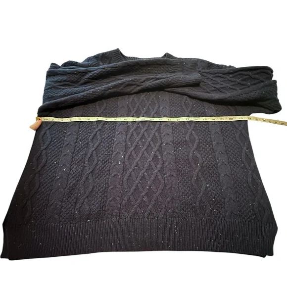 J. Crew Donegal Cable Knit Crew Nevk Sweater Navy XL - Picture 6 of 12
